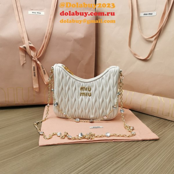 Best 2024 Replica Miu Miu Matelasse 5BH211 Quality Fake Bag