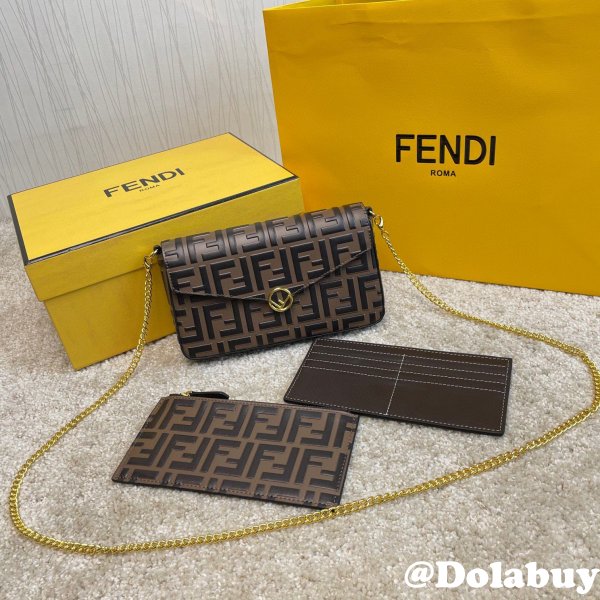 Fendi Best Fashion 212200 Maca embossing Brown Bags