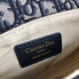 Replica Christian Dior Saddle Bag Grained Blue Oblique Jacquard