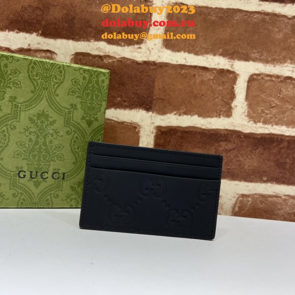 GG Replcia Gucci 771314/771315/780403 Rubber-effect Zip Card Case Wallet