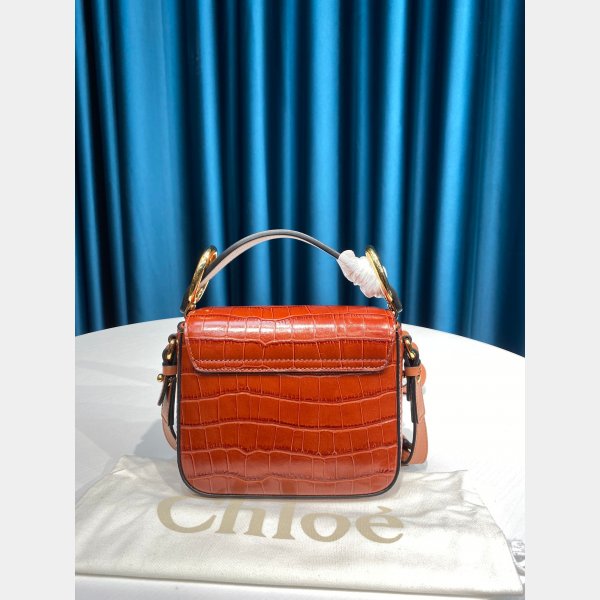 Designer Chloé Luxury 6030 C Bag In Embossed Croco Effect