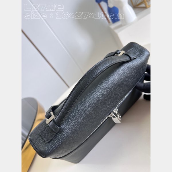 Cheap Loro Piana L27 Extra Pocket Pouch Black Replica Bag