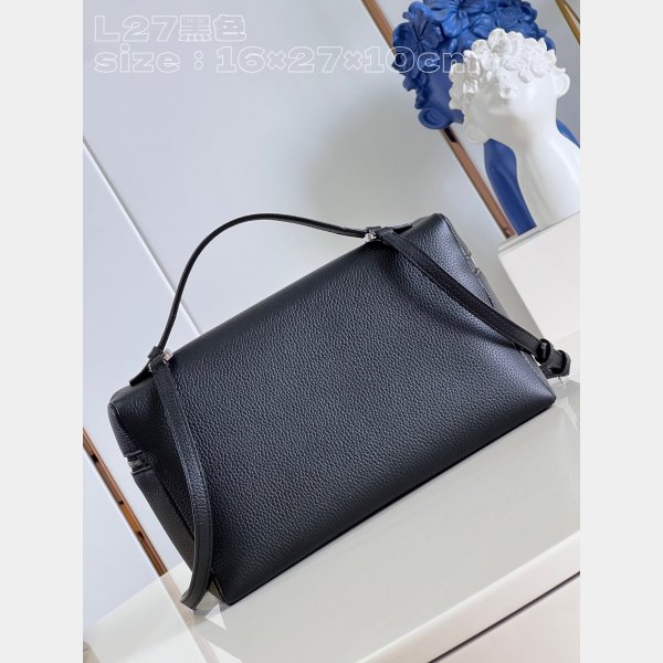 Cheap Loro Piana L27 Extra Pocket Pouch Black Replica Bag