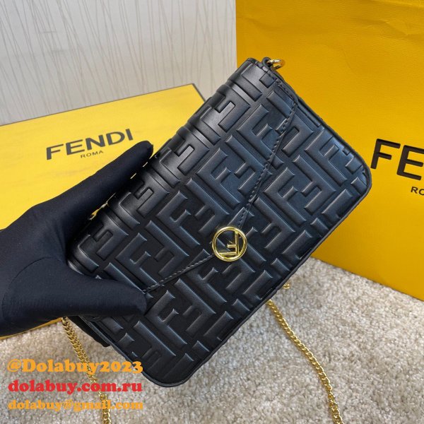 Fendi Best Fashion 212200 Maca embossing Black Bags
