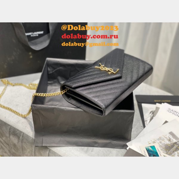 Top Sales Replica Saint Laurent 377828 Matelasse Chain Wallet Cassandre